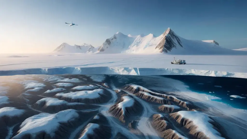 Under Antarktis is döljer sig ett kuperat labyrint och en gigantisk dal